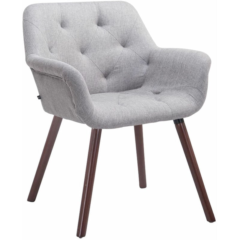 Légant fauteuil salon élégant tissu matelassé et pieds en bois différentes couleurs colore : Gris