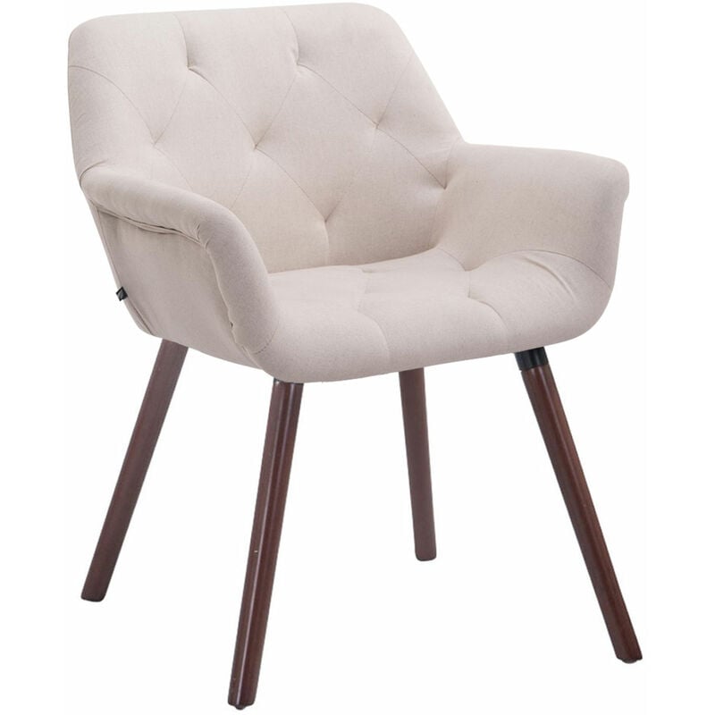 Légant fauteuil salon élégant tissu matelassé et pieds en bois différentes couleurs colore : beige