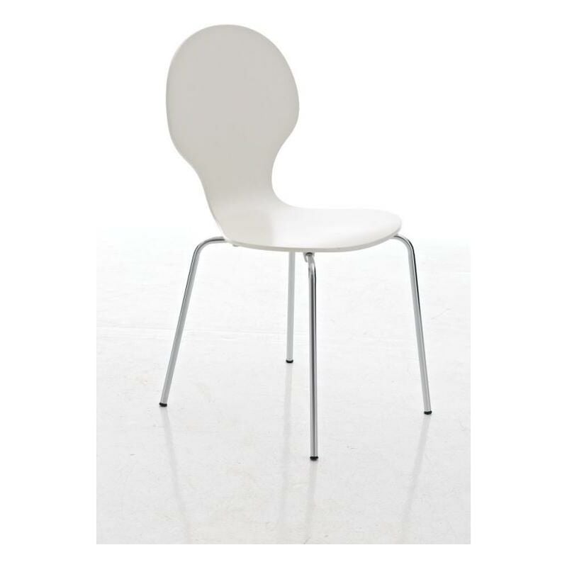 Décoshop26 - Chaise de salle à manger cuisine empilable design moderne bois blanc 100000667