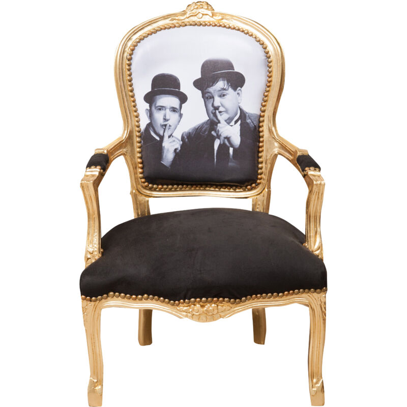 Biscottini - Chaise de salle à manger de cuisine 64x99x66 cm Fauteuil de chambre classique Chaise rembourrée avec accoudoirs Chaise en bois