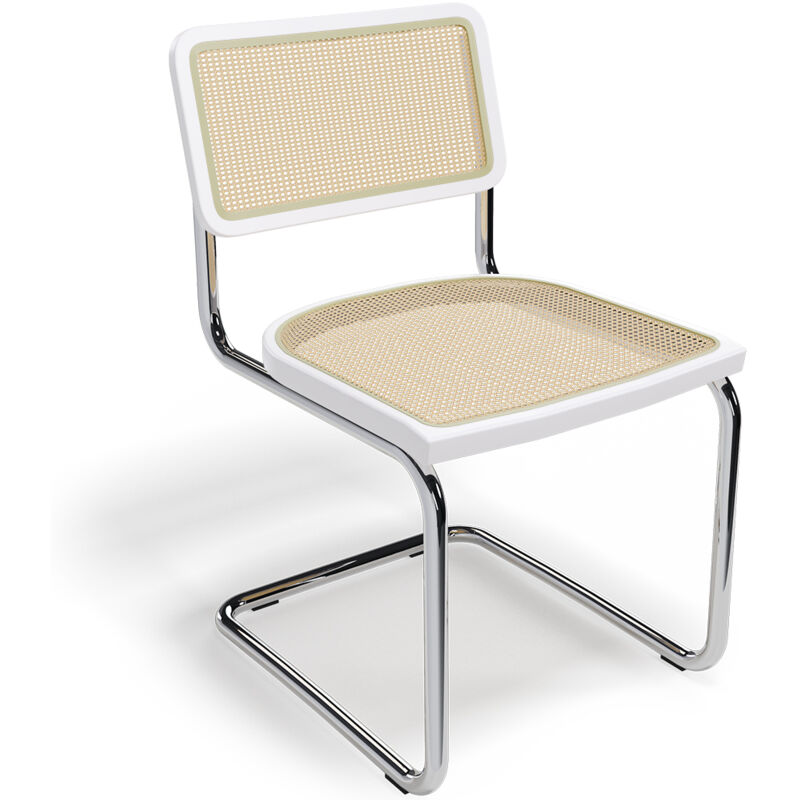 privatefloor - chaise de salle à manger de style boho bali - lumba blanc - pp, métal, pp - blanc