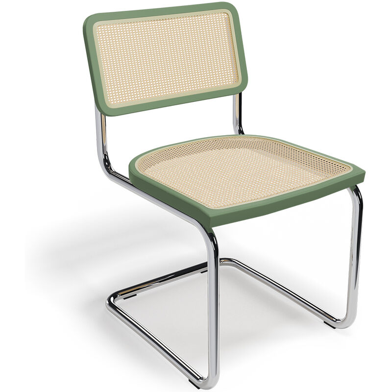 chaise de salle à manger de style boho bali - lumba vert - pp, métal, pp - vert
