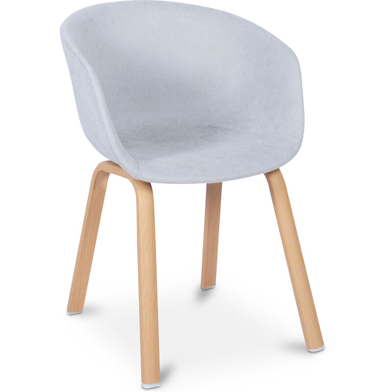 Privatefloor - Chaise de salle à manger design avec accoudoirs Gris clair