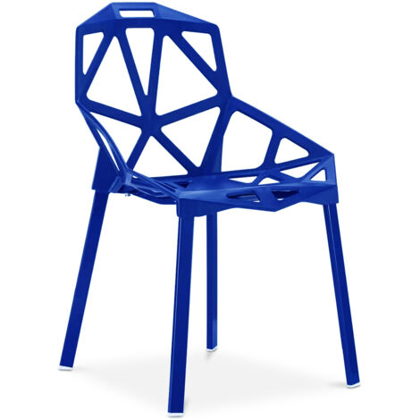 Chaise de salle à manger design Hit - PP et métal Bleu