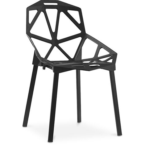Chaise de salle à manger design Hit - PP et métal Noir - Métal, PP
