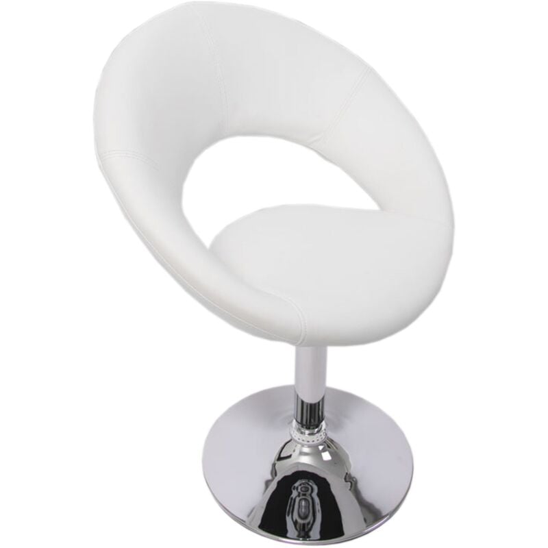 Décoshop26 - Chaise de salle à manger design moderne hauteur fixe assise en pvc blanc anneau décoratif 040006292