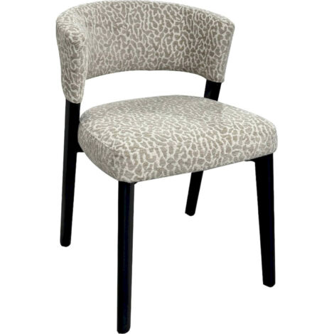 Chaise de salle à manger design motif léopard beige - beige motif léopard clair