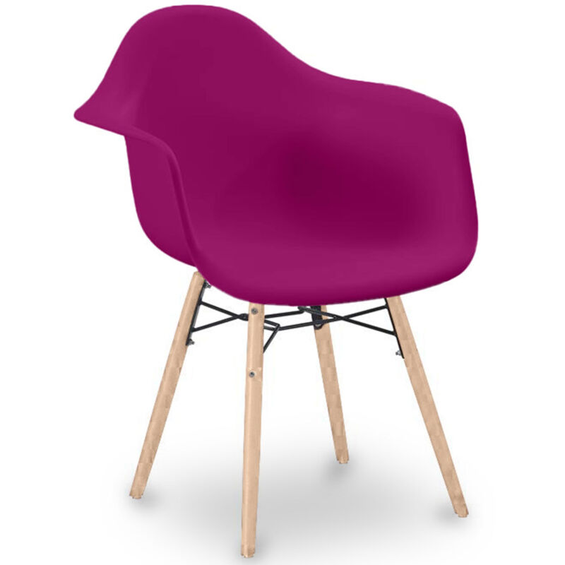 Privatefloor - Chaise de Salle à Manger Design Scandinave - Pieds en Bois - Nordika Mauve