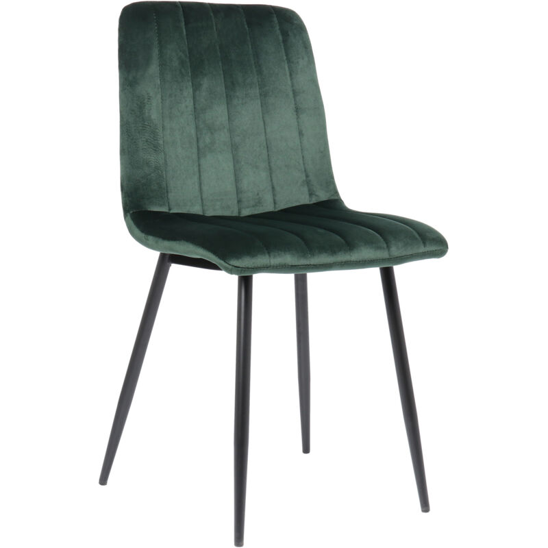 CLP - Chaise de salle à manger Dijon avec Piètement en métal noir Velours Vert