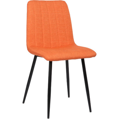 Chaise de salle à manger Dijon avec Piètement en métal noir beige Tissu