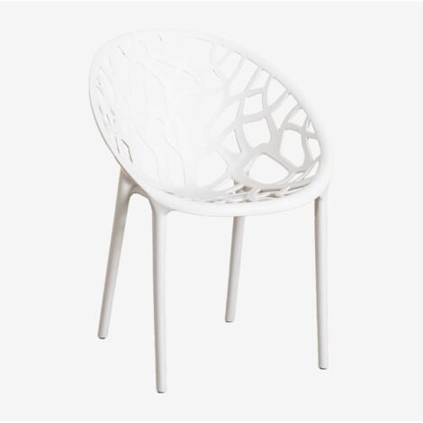 Chaise de salle à manger empilable en polypropylène Ores SKLUM Blanc Gardenia