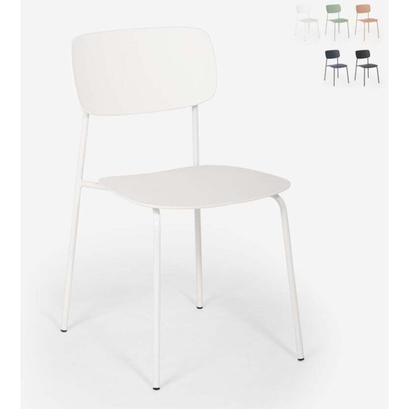 Chaise de cuisine et salon au design moderne Josy - Blanc