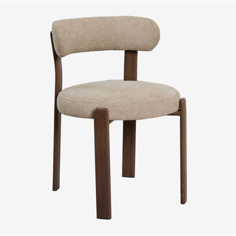 Chaise de salle à manger rembourrée et en fer Jolie SKLUM Marron Bois Foncé Chaise de salle à manger rembourrée et en fer Jolie SKLUM Marron Bois Foncé