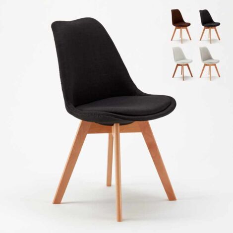 chaise de salle à manger et cuisine avec coussin design scandinave Goblet nordique plus - Noir