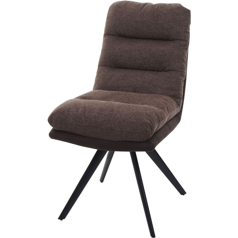 Décoshop26 - Chaise de salle à manger extra confortable pivotante tissu/textile marron foncé 040006359