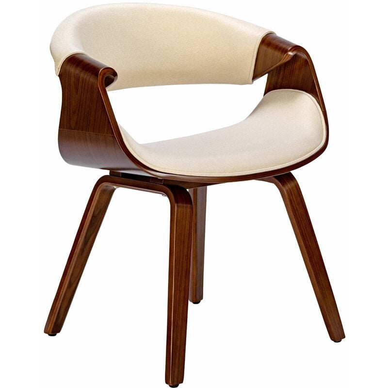 CLP - Chaise de salle à manger Foley Noyer / Crème Tissu