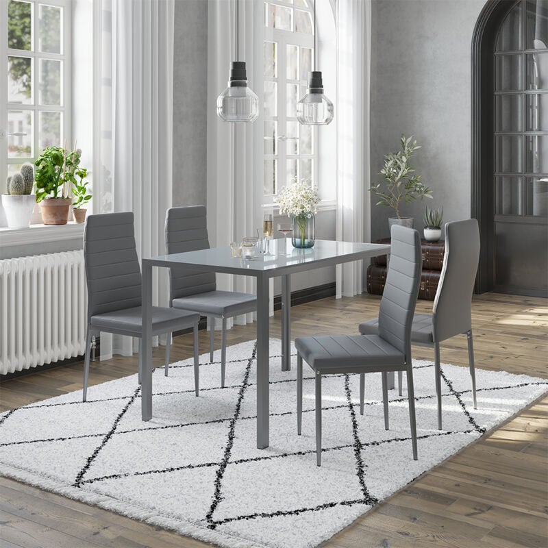 Vicco - Chaise de salle à manger Grand, Gris, 42.5 x 48 cm Lot de 4