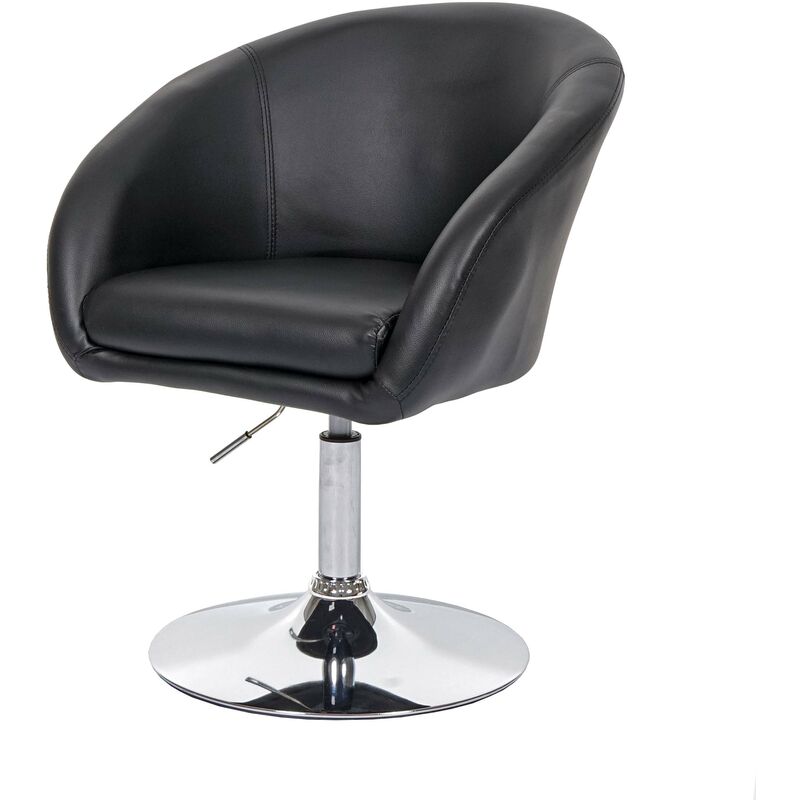 HHG - jamais utilisé] Chaise de salle à manger 247, fauteuil pivotant, salon, réglable en hauteur, similicuir noir