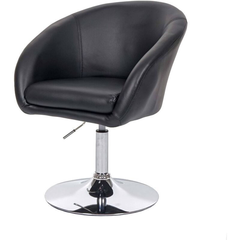 HHG - Chaise de salle à manger 247, fauteuil pivotant, salon, réglable en hauteur, similicuir noir HHG - Chaise de salle à manger 247, fauteuil pivotant, salon, réglable en hauteur, similicuir noir