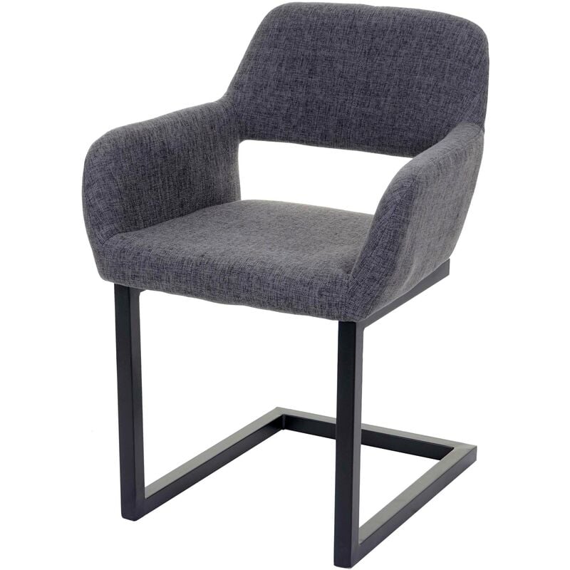 jamais utilisé] chaise de salle à manger hhg 870 ii, rétro tissu, gris - grey