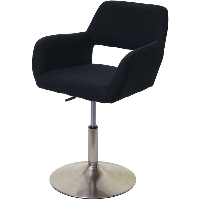 jamais utilisé] chaise de salle à manger hhg 934 iii, style rétro années 50, tissu noir, pied en métal brossé - black