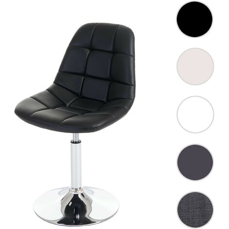 Chaise de salle à manger HWC-A60, chaise pivotante, design rétro - similicuir taupe, pied chromé