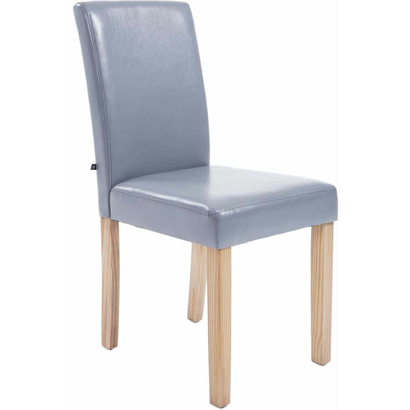 CLP - Chaise de salle à manger Ina similicuir avec pieds en Bois Gris Nature