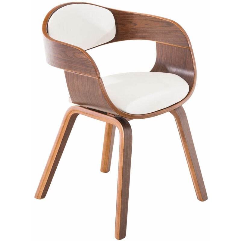 Élégant chaise de visiteur moderne Eco Leather Dining Différent Couleurs Couleur : Noix et blanc