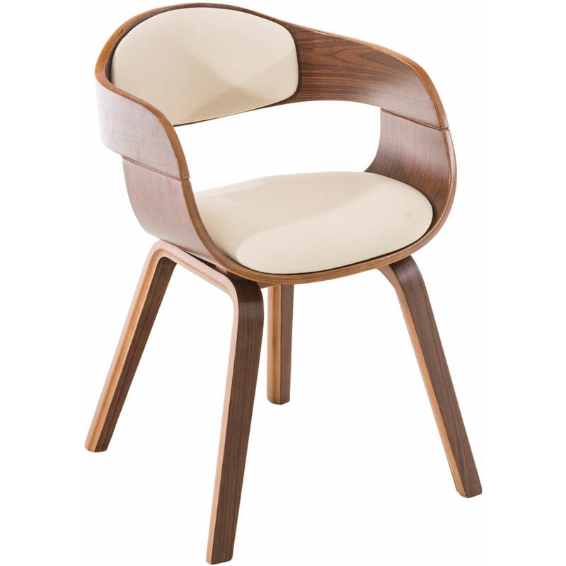 Légant chaise de visiteur moderne Eco Leather Dining Différent Couleurs Couleur : Noix et crème