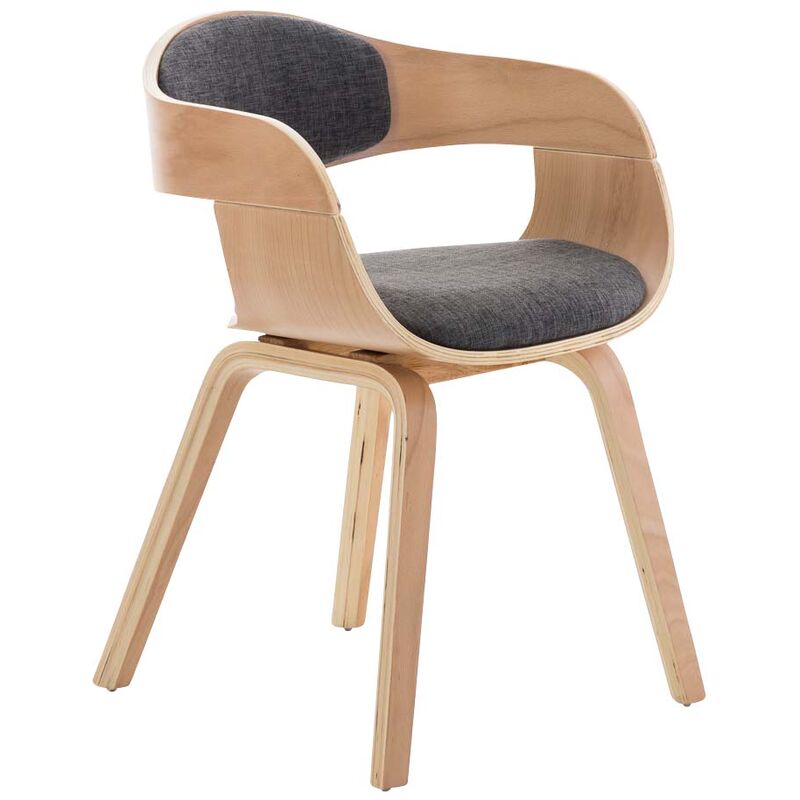 CLP Chaise retro Kingston en tissu , Nature / Gris clair