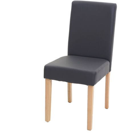 Chaise de salle à manger Littau, chaise de cuisine, similicuir - gris mat, pieds clairs