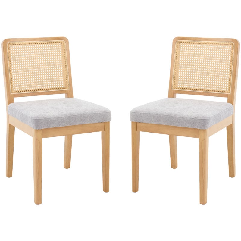 Chaise de salle a manger Lot de 2 en rotin et chenille chaise de cuisine avec Repose-Pieds pour Cuisine, Girs, Chairus