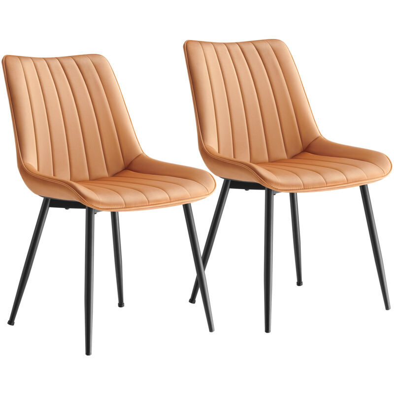 Songmics - Lot de 2 Chaise Salle à Manger, Velours, Chaise Cuisine, Supportant Jusqu'à 120 kg, Pied en Acier, Dossier Ergonomique, pour Salle à