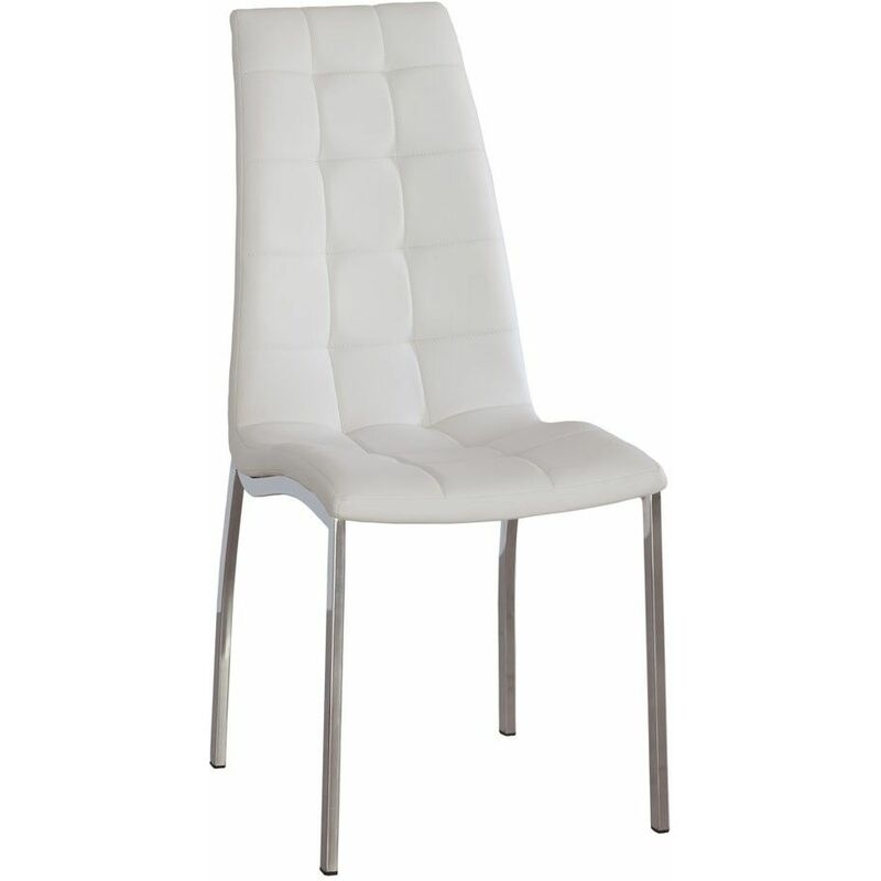Fanmuebles - Chaise de salle à manger Malva rembourrée pu Blanc