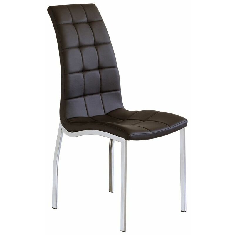 Chaise de salle à manger Malva rembourrée pu Noir