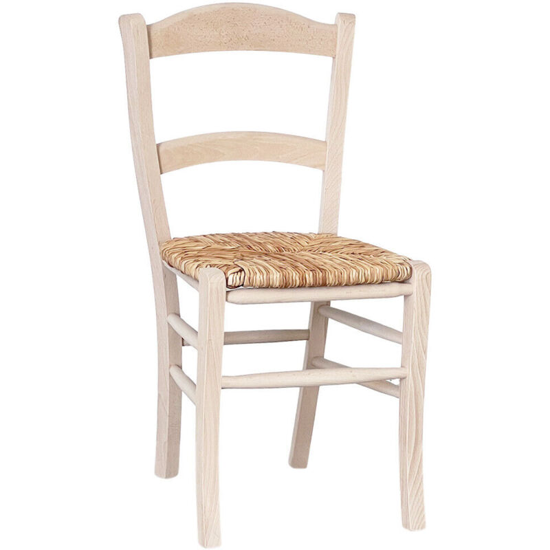Chaise de salle à manger marocaine avec assise en paille de riz cru à peindre Chaise de salle à manger marocaine avec assise en paille de riz cru à peindre
