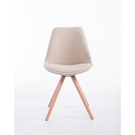 Chaise de salle à manger moderne avec une touche de style rétro en différentes couleurs tissu colore : Crème