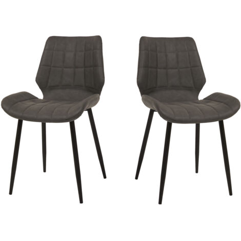 Chaise de salle à manger moderne en PU anthracite (lot de 2) Toronto