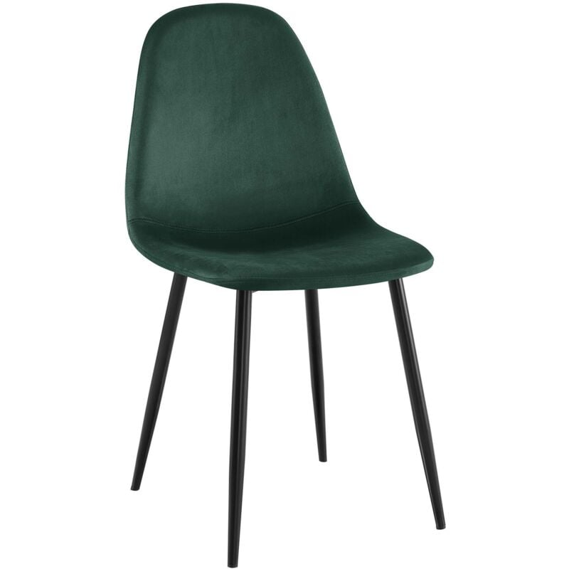 CLP - Chaise de cuisine élégante avec des bords mélangés recouverts de velours différentes couleurs colore : vert