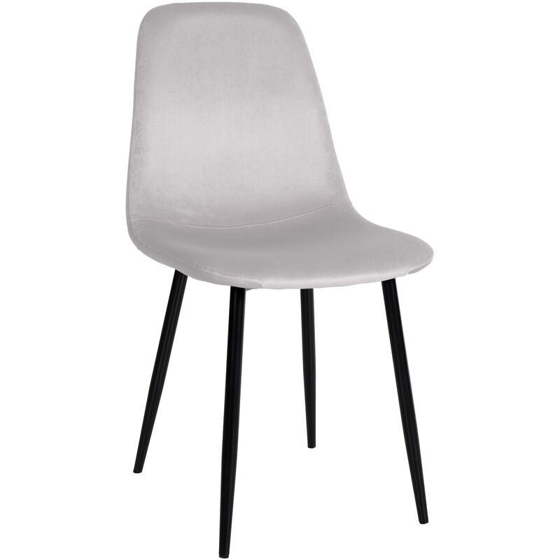 CLP - Chaise de salle à manger Napier avec Piètement en métal noir Crème Velours