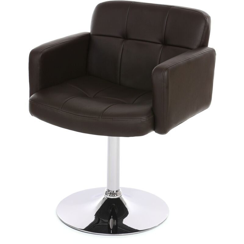 HHG - Chaise de séjour Orlando, pivotante, similicuir, marron