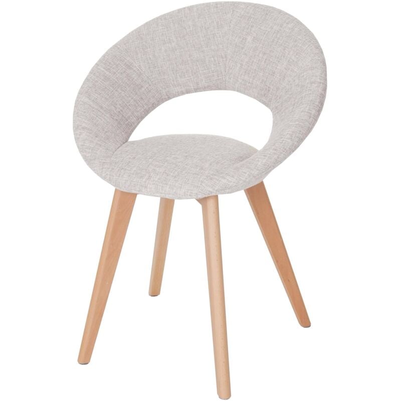 [JAMAIS UTILISÉ] Chaise de salle à manger Palermo III, fauteuil, design rétro des années 50, tissu, crème/gris