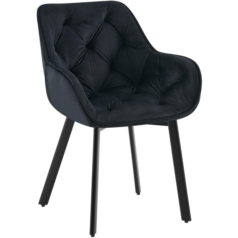 CLP - Chaise de salle à manger pivotante Antigo velours Noir