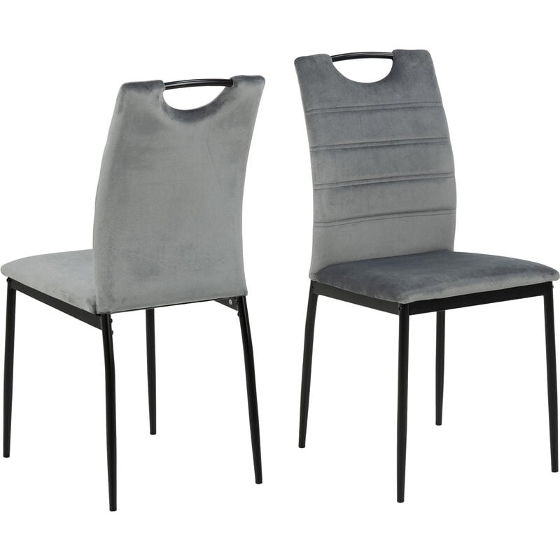 Ebuy24 - Dia Chaise de salle à manger en velours, gris.