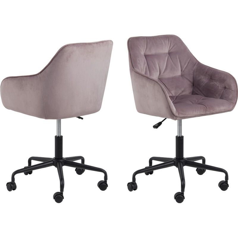 Brooke Chaise de bureau en velours, rose.