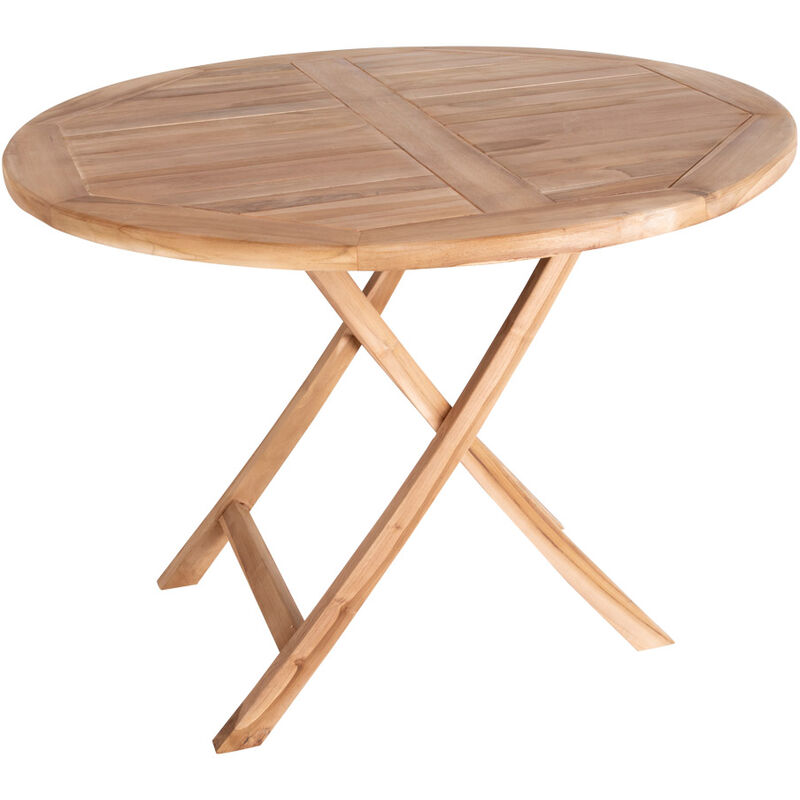 Ebuy24 - Oline Table de jardin Ø100 cm, en teck massif.