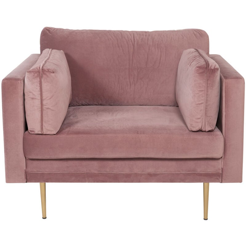 Boom Fauteuil en velours, rose vintage.