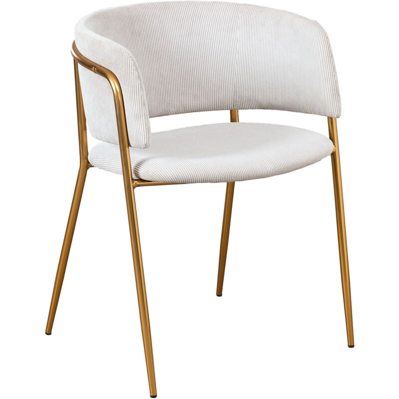 Sklum - Chaise de salle à manger rembourrée Nalon Doré