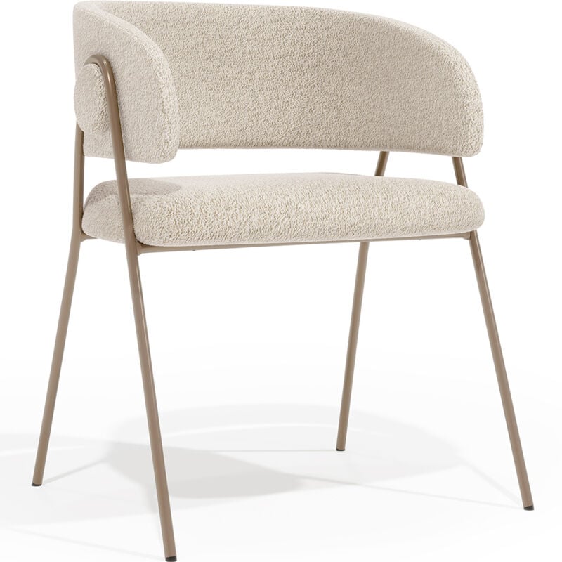 Privatefloor - Chaise de salle à manger - Revêtue de tissu - Roaw Beige
