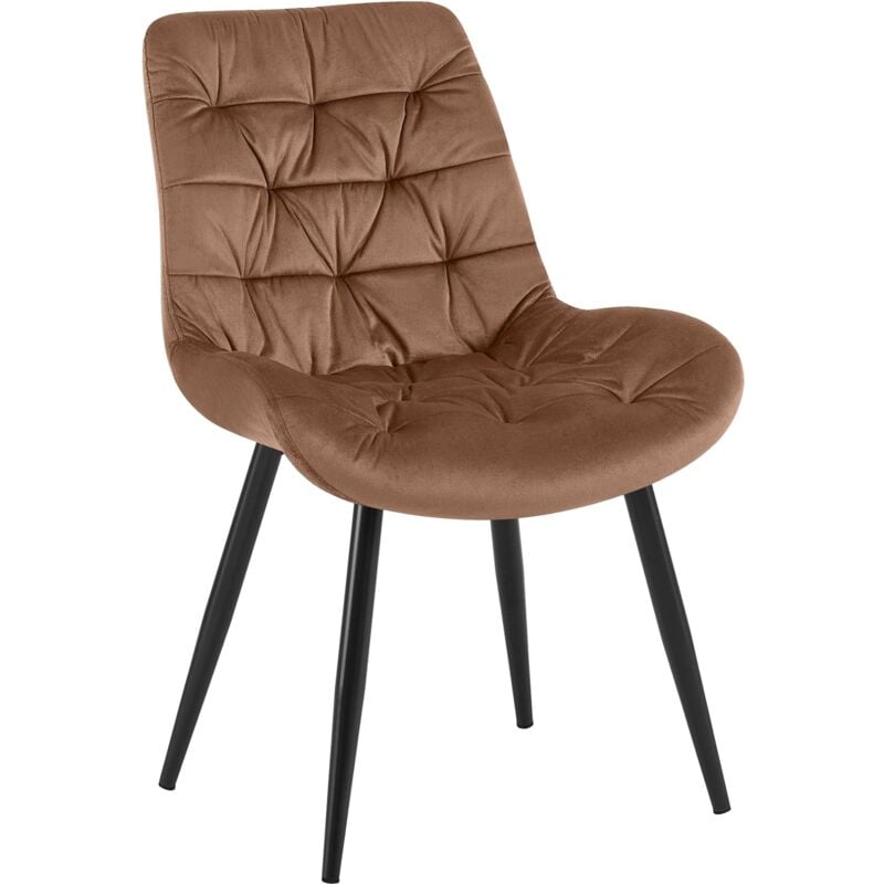 CLP - Chaise de salle à manger Rossford velours Marron